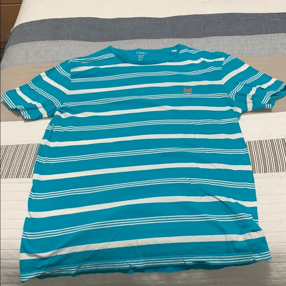 Turquoise striped shirt